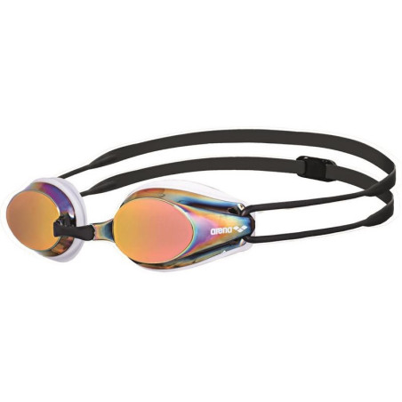 Arena TRACKS MIRROR - White / Red Copper / Black - Lunettes Natation