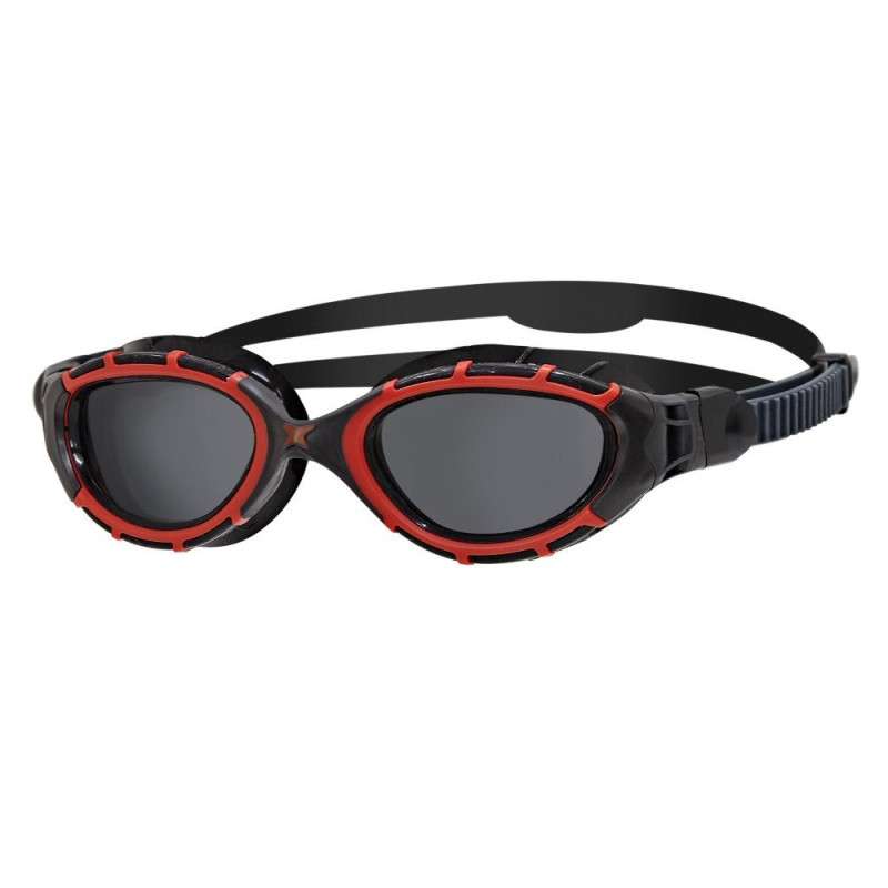 Zoggs PREDATOR FLEX POLARIZED - Red / Black / Smoke Regular Fit - Lunettes Natation et triathlon