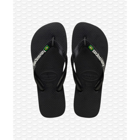 HAVAIANAS BRASIL LOGO - BLACK/BLACK | Les4Nages