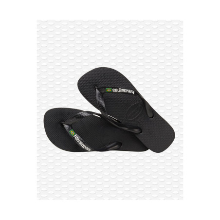 HAVAIANAS BRASIL LOGO - BLACK/BLACK | Les4Nages