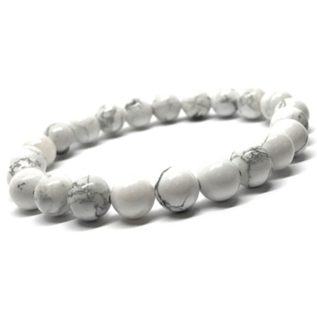 Bracelet Pierres Naturelles HOWLITE BLANCHE 8mm - KIREI PARIS BIJOUX | Les4Nages Bracelet Pierres Naturelles HOWLITE BLANCHE 8mm - KIREI PARIS BIJOUX | Les4Nages