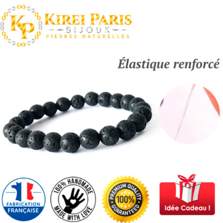 Bracelet Pierres Naturelles PIERRE VOLCANIQUE 8mm - KIREI PARIS BIJOUX | Les4Nages Bracelet Pierres Naturelles PIERRE VOLCANIQUE 8mm - KIREI PARIS BIJOUX | Les4Nages