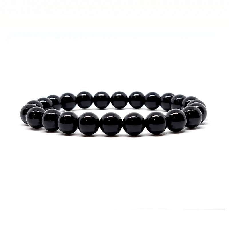 Bracelet Pierres Naturelles OBSIDIENNE 8mm - KIREI PARIS BIJOUX | Les4Nages