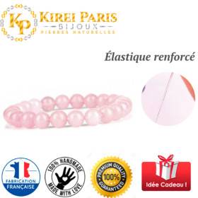Bracelet Pierres Naturelles QUARTZ ROSE 8mm - KIREI PARIS BIJOUX