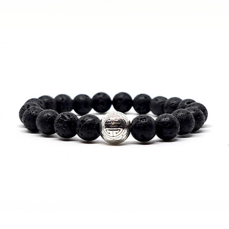 BRACELET PIERRES NATURELLES et ARGENT - KIREI PARIS BIJOUX - LONG LIFE et PIERRE VOLCANIQUE 8mm | Les4Nages BRACELET PIERRES NATURELLES et ARGENT - KIREI PARIS BIJOUX - LONG LIFE et PIERRE VOLCANIQUE 8mm | Les4Nages