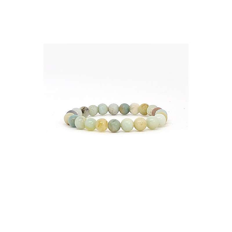 Bracelet Pierres Naturelles AMAZONITE BRILLANTE 8mm - KIREI PARIS BIJOUX | Les4Nages