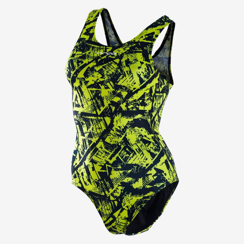 ORCA ONE PIECE - BLUE LIME - Maillot de bain natation Femme 1 pièce | Les4Nages