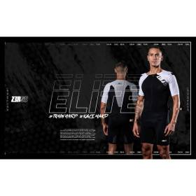ZEROD TTSUIT Elite Black White - Trifonction Triathlon Homme manches courtes