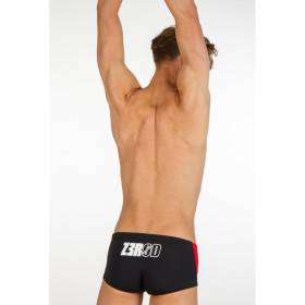 ZEROD Trunks Black Grey Red Trunks Natation - Boxer Natation Homme
