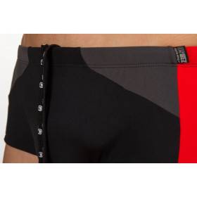 ZEROD Trunks Black Grey Red Trunks Natation - Boxer Natation Homme