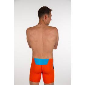 ZEROD BOXER Dark Blue / Atoll / Orange - Aquashort Natation Homme