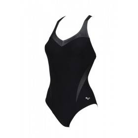 Arena Bodylift ISABEL Light Cross Back - Black White - Maillot Natation & Aquagym 