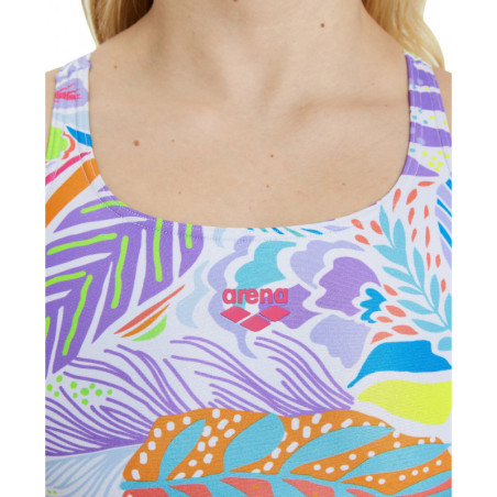 Arena WOMEN'S SWIMSUIT Swim Pro Back Allover White Multi - Maillot Natation Femme Arena WOMEN'S SWIMSUIT Swim Pro Back Allover White Multi - Maillot Natation Femme