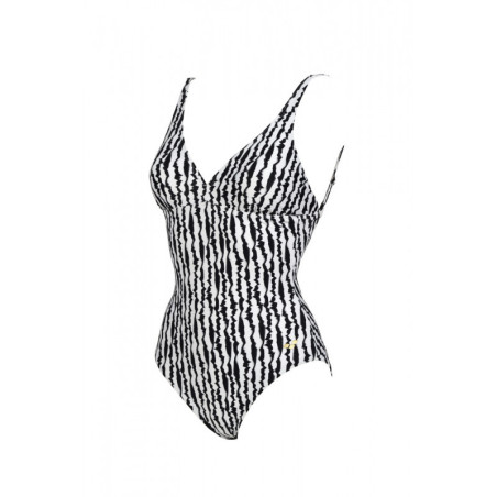 ARENA Women's Swimsuit U BACK Allover Black Multi - Maillot Natation & Plage Femme | Les4Nages