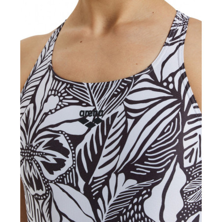 Arena WOMEN'S SWIMSUIT Swim Pro Back Allover Black Multi - Maillot Natation Femme 1 piece | Les4Nages