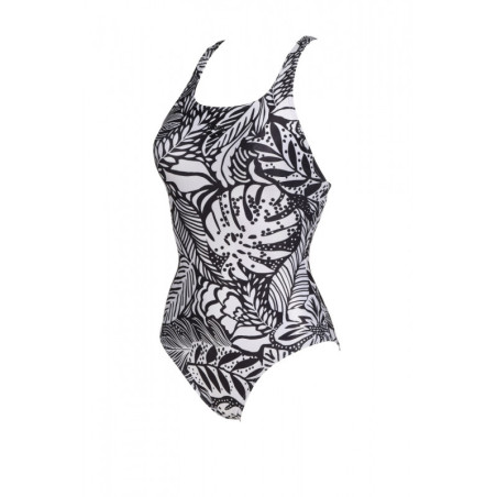 Arena WOMEN'S SWIMSUIT Swim Pro Back Allover Black Multi - Maillot Natation Femme 1 piece | Les4Nages