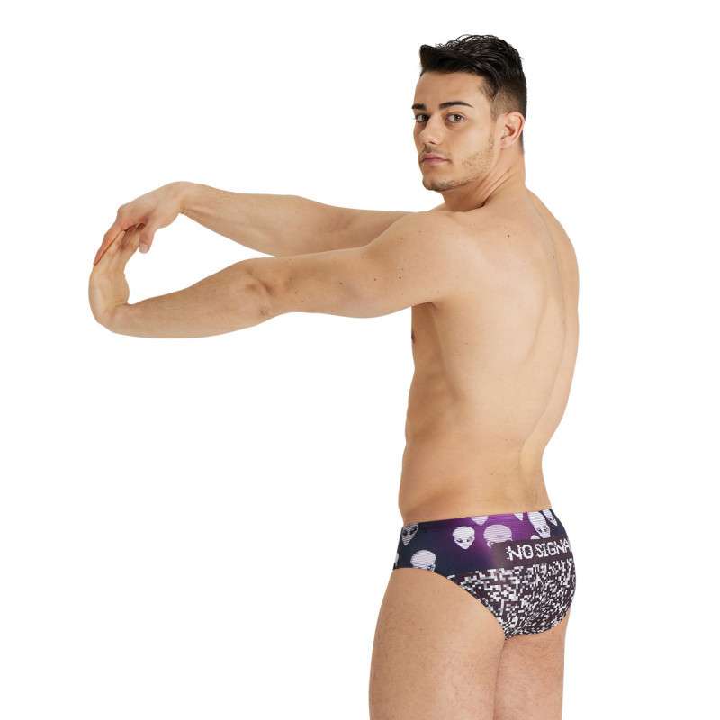 Arena CRAZY ARENA Swim Brief placement BLACK-MULTI - Maillot Natation Homme