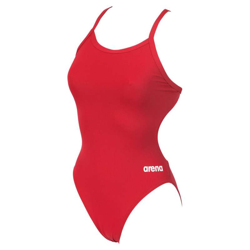 Arena TEAM SOLID Challenge Back Red White - Maillot de bain femme 1 pièce