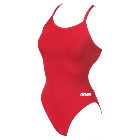 Arena TEAM SOLID Challenge Back Red White - Maillot de bain femme 1 pièce