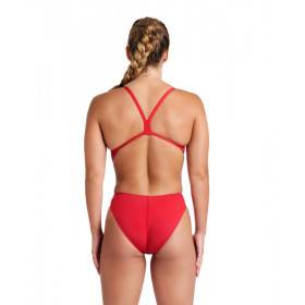 Arena TEAM SOLID Challenge Back Red White - Maillot de bain femme 1 pièce