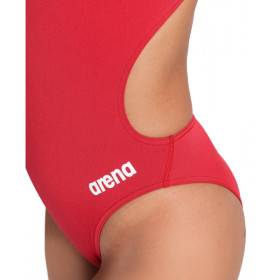 Arena TEAM SOLID Challenge Back Red White - Maillot de bain femme 1 pièce