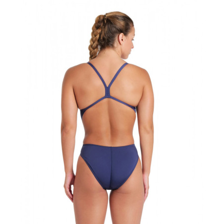 Arena TEAM SOLID Challenge Back Navy White - Maillot Natation Femme 1 piece | Les4Nages