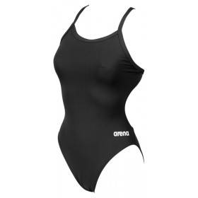 Arena TEAM SOLID Challenge Back Black White - Maillot de bain femme 1 pièce