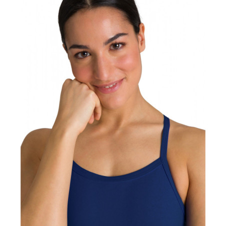 Arena TEAM SOLID Challenge Back Royal White - Maillot Natation Femme 1 piece | Les4Nages