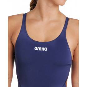 Arena TEAM SOLID SWIM TECH Navy White - Maillot Natation Femme 1 piece