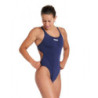 Arena TEAM SOLID SWIM TECH Navy White - Maillot Natation Femme 1 piece