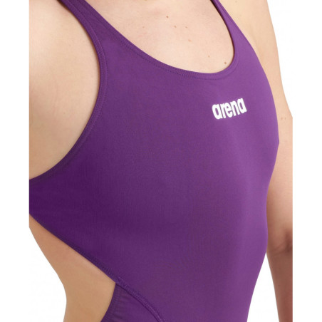 Arena TEAM SOLID SWIM TECH Plum White - Maillot Natation Femme 1 piece | Les4Nages