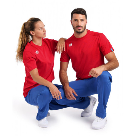 Tee shirt Arena TEAM T-SHIRT PANEL Red - Tee shirt unisexe | Les4Nages
