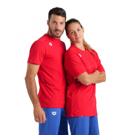 Tee shirt Arena TEAM T-SHIRT PANEL Red - Tee shirt unisexe | Les4Nages