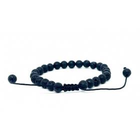 Bracelet Pierres Naturelles AJUSTABLE 6mm - Pierre volcanique - KIREI PARIS BIJOUX