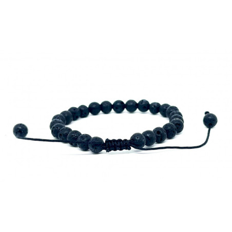 Bracelet Pierres Naturelles AJUSTABLE 6mm - Pierre volcanique - KIREI PARIS BIJOUX | Les4Nages