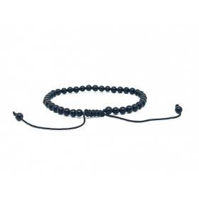 Bracelet Pierres Naturelles AJUSTABLE 4mm - Onyx - KIREI PARIS BIJOUX