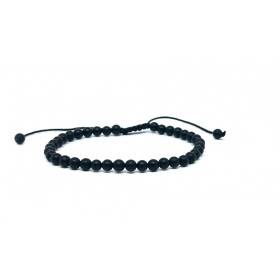 Bracelet Pierres Naturelles AJUSTABLE 4mm - Onyx - KIREI PARIS BIJOUX