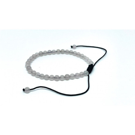 Bracelet Pierres Naturelles AJUSTABLE 4mm - Quartz rose - KIREI PARIS BIJOUX | Les4Nages