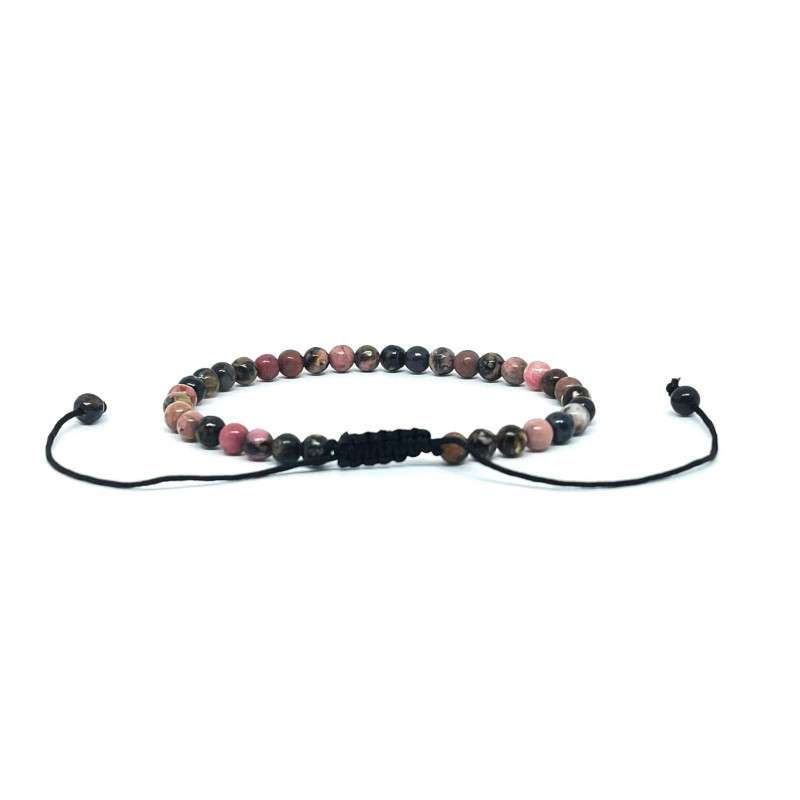 Bracelet Pierres Naturelles AJUSTABLE 4mm - Rhodonite - KIREI PARIS BIJOUX