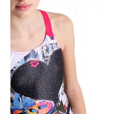 Arena Girls (6-14 ans) SWIMSUIT V Back Placement Black Freak Rose | Les4Nages Arena Girls (6-14 ans) SWIMSUIT V Back Placement Black Freak Rose | Les4Nages