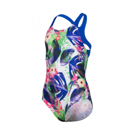 Arena Girls (6-14 ans) Crazy Swimsuit Swim Pro Back AO - Neon Blue Multi | Les4Nages Arena Girls (6-14 ans) Crazy Swimsuit Swim Pro Back AO - Neon Blue Multi | Les4Nages