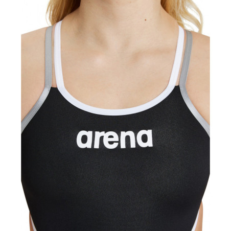 Arena ONE DOUBLE CROSS BACK ONE PIECE Black White Silver - Maillot de bain femme 1 pièce | Les4Nages Arena ONE DOUBLE CROSS BACK ONE PIECE Black White Silver - Maillot de bain femme 1 pièce | Les4Nages