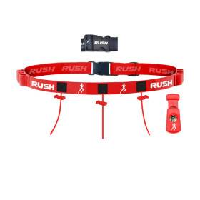 Ceinture porte dossard RUSH Energy Race belt Red avec 3 points de fixation et 6 porte gels