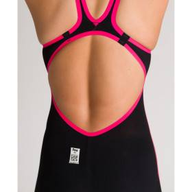 ARENA Powerskin Femme Open Water R-Evo + Full Body - Open Back - BLACK-FLUO YELLOW