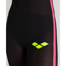 ARENA Powerskin Femme Open Water R-Evo + Full Body - Open Back - BLACK-FLUO YELLOW