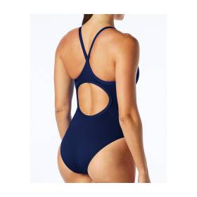 TYR Solid Durafast Diamondfit - Navy - Maillot Natation Femme 1 pièce