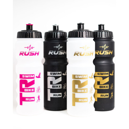 Bidon TRIATHLON RUSH - Black Mat SILVER - 750ml | Les4Nages
