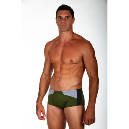 ZEROD Trunks Khaki Dark Grey - Boxer Natation Homme | Les4Nages