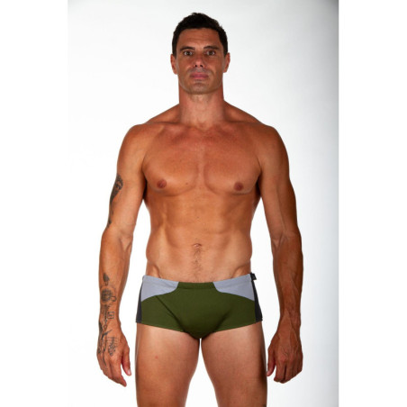 ZEROD Trunks Khaki Dark Grey - Boxer Natation Homme | Les4Nages