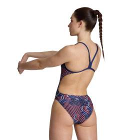 Arena KIKKO PRO Challenge Back Navy Team Red white blue - Maillot Natation Femme